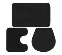 Vidaxl conjunto de alfombrillas de baño de tela 3 piezas antracita