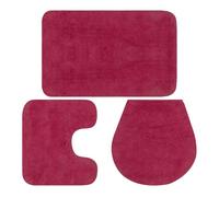 Vidaxl conjunto de alfombrillas de baño de tela 3 piezas fucsia