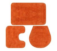 vidaXL Conjunto de Alfombrillas de Baño de Tela 3 Piezas Naranja Decoración