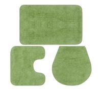 Vidaxl conjunto de alfombrillas de baño de tela 3 piezas verde