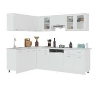 vidaXL Juego de Muebles de Cocina 11 Piezas Madera ingeniería Blanco