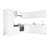 vidaXL Conjunto de armarios de Cocina Lyon de 14 Piezas de Madera de ingeniería Blanca