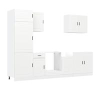 vidaXL Mueble de Cocina Kalmar Blanco 7 Piezas Madera contrachapada