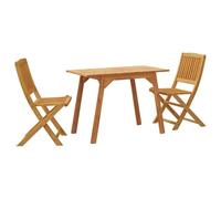 vidaXL Conjunto de balcón 3 Piezas Madera Maciza de Acacia, Juego de Comedor de Madera, Juego de Comedor al Aire Libre, Muebles de jardín