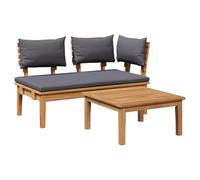 vidaXL Conjunto de Banco de Jardín de 2 Piezas de Madera Maciza de Teak