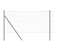 vidaXL Conjunto de cercas para el Exterior en Verde | Valla de Acero Pintada, Kit Completo fácil de Montar con Rollos de Malla y Postes, Barrera Duradera, Panel para el jardín, cerramiento Seguro, p