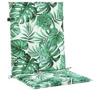 vidaXL Conjunto de Cojines para sillas de Exterior con diseño de Hojas | Tela de Oxford Resistente al Agua, Relleno de Espuma cómoda, Ideal para Asientos en el balcón y la Sala, Forma Rectangular 100