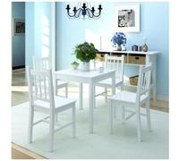vidaxl Conjunto de comedor 5 piezas madera de pino blanco