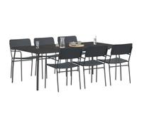 vidaXL Conjunto de Comedor 7 uds. Antracita Acero