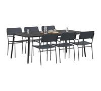vidaXL Conjunto de Comedor 7 uds. Antracita Acero