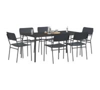 vidaXL Conjunto de Comedor 7 uds. Antracita Acero