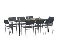 vidaXL Conjunto de Comedor 9 uds. Antracita Acero