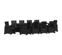 vidaXL Conjunto de Comedor de Jardín 11 uds. Gris Antracita PP