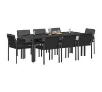 vidaXL Conjunto de Comedor de Jardín 25 uds. Negro ratán sintético