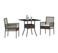 vidaXL Conjunto de Comedor de Jardín 3 pcs Marrón ratán sintético, Conjunto Moderno de Comedor Exterior, Muebles Resistentes al Clima, Mesa y sillas para jardín y terraza