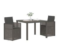 vidaXL Conjunto de Comedor de Jardín 3 uds. Gris Claro y Antracita PP