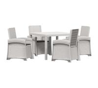 vidaXL Conjunto de Comedor de Jardín 5 uds. Blanco y Antracita PP