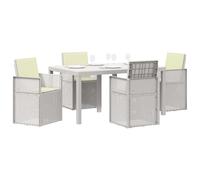 vidaXL Conjunto de Comedor de Jardín 5 uds. Blanco y Crema PP
