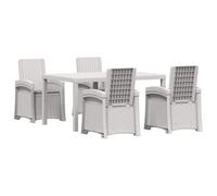 vidaXL Conjunto de Comedor de Jardín 5 uds. Blanco y Gris Claro PP