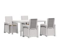 vidaXL Conjunto de Comedor de Jardín 5 uds. Blanco y Topo PP
