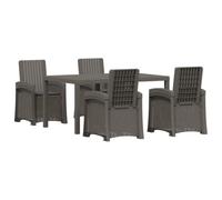 vidaXL Conjunto de Comedor de Jardín 5 uds. Gris Claro y Antracita PP