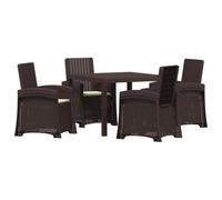 vidaXL Conjunto de Comedor de Jardín 5 uds. Marrón y Crema PP