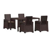 vidaXL Conjunto de Comedor de Jardín 5 uds. Marrón y Topo PP