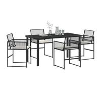 vidaXL Conjunto de Comedor de Jardín 5 uds. Negro ratán sintético
