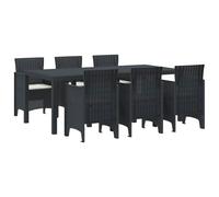 vidaXL Conjunto de Comedor de Jardín 7 pcs Antracita Polipropileno