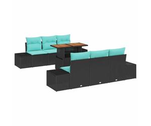 vidaXL Conjunto de Comedor de Jardín 7 uds. 6-Número de plazas, Sofá de jardín Adaptable, diseño Modular Moderno, Resistente al Clima, liviano, Ideal para Exteriores