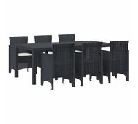 vidaXL Conjunto de Comedor de Jardín 7 pcs Antracita Polipropileno