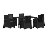 vidaXL Conjunto de Comedor de Jardín 7 uds. Gris Antracita PP