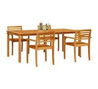 vidaXL Conjunto de Comedor de Jardín 7 pcs Marrón, Conjunto de Comedor rústico de Madera de Acacia, Muebles de jardín, Asientos en terraza, Mesa para reuniones en Patio