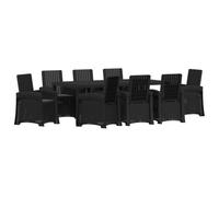 vidaXL Conjunto de Comedor de Jardín 9 uds. Gris Antracita PP