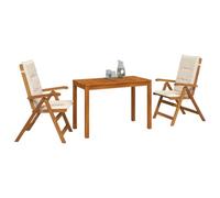 vidaXL Conjunto de Comedor de jardín de 3 Piezas 3 uds. Natural