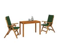 vidaXL Conjunto de Comedor de jardín de 3 Piezas 3 uds. Natural
