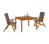 vidaXL Conjunto de Comedor de jardín de 3 Piezas 3 uds. Natural