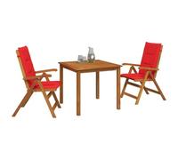 vidaXL Conjunto de Comedor de jardín de 3 Piezas Natural