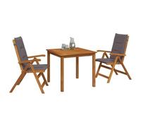 vidaXL Conjunto de Comedor de jardín de 3 Piezas Natural