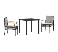 vidaXL Conjunto de Comedor de Jardín de 5 Piezas con Cojines Gris Poliratán