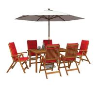 vidaXL Conjunto de Comedor de jardín de 7 Piezas 7 uds. Natural