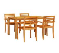 vidaXL Set de Mesa de Jardín de Madera de Acacia Sólida 1 + 6 Sillas Muebles Rústicos para Patio Ideal para Balcones Patios Terrazas Sillas Cómodas Mesa Sillas Mesas de Madera