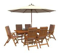 vidaXL Conjunto de Comedor de jardín de 7 Piezas Natural