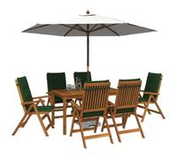 vidaXL Conjunto de Comedor de jardín de 7 Piezas Natural
