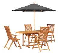 vidaXL Conjunto de Comedor Exterior con Parasol 6 uds.