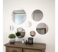 Vidaxl Conjunto De Espejo De Pared Redondo Vidrio 7 Piezas