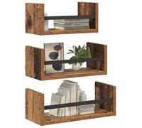 vidaXL Conjunto de estantes de Pared 3 pcs Madera Vieja 40x16x14cm, Estanterías Modernas, Ideas para estantes rectangulares, Almacenamiento Amplio, solución Funcional para tu hogar