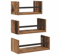 vidaXL Conjunto de estantes de Pared 3 pcs Madera Vieja 40x16x14cm, Estanterías Modernas, Ideas para estantes rectangulares, Almacenamiento Amplio, solución Funcional para tu hogar