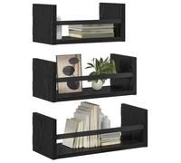 vidaXL Conjunto de estantes de Pared 3 pcs Roble Negro 40x16x14cm, Estanterías Modernas, Ideas para estantes rectangulares, Almacenamiento Amplio, solución Funcional para tu hogar