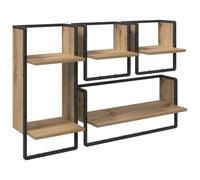 vidaXL Conjunto de estantes de Pared con Estante 4 pcs Roble Artesanal, Estantes Modernos de Pared, solución Rectangular para la Sala, duraderos y ahorran Espacio en casa